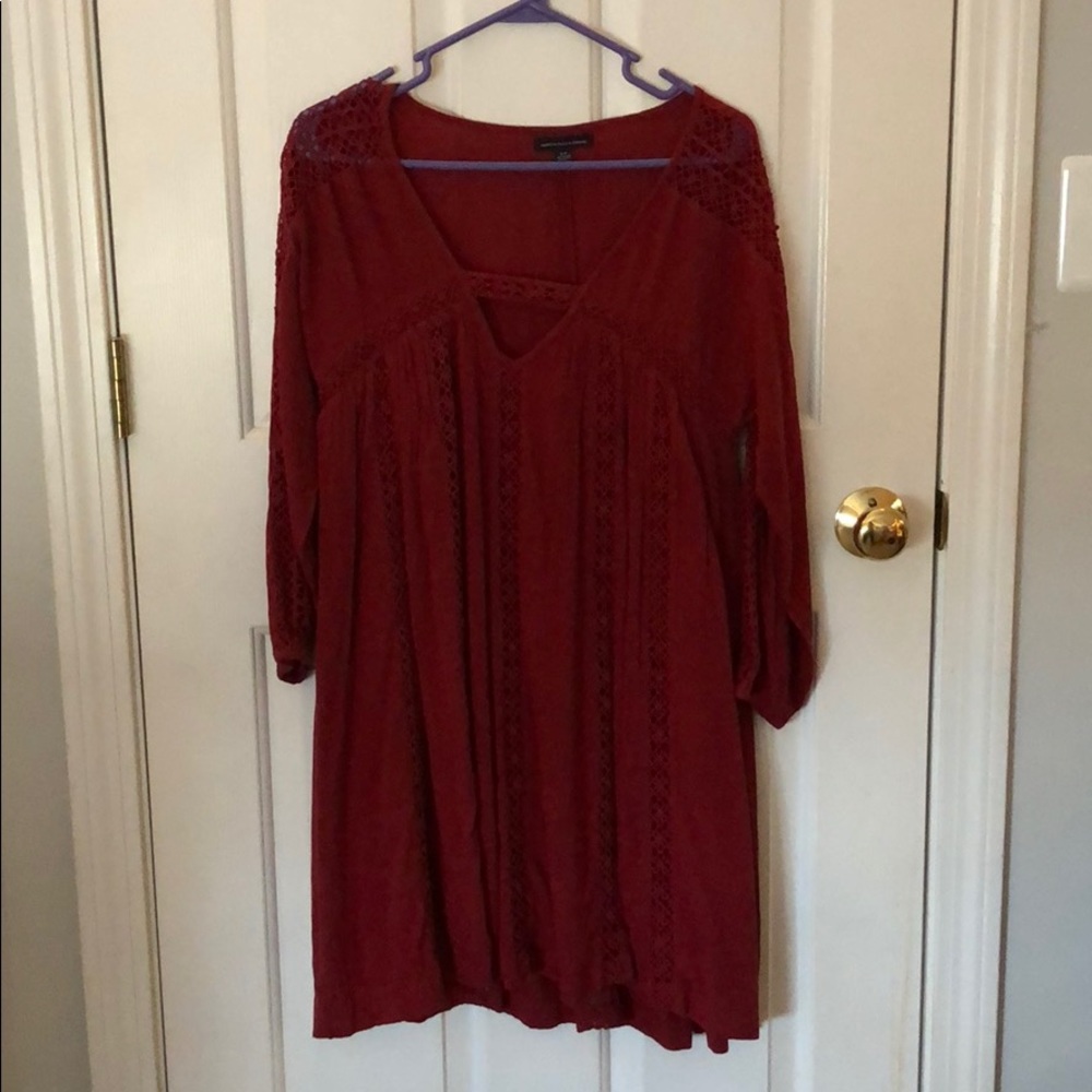 Boho Maroon Dress